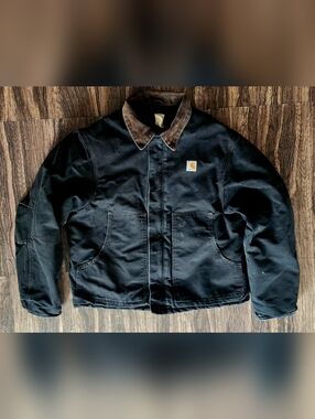 Vintage Carhartt Jacket J02 Arctic Quilt Lined Full Zip Workwear Size Large*